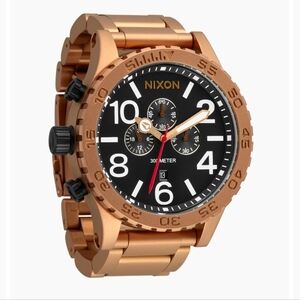 Nixon Men's Black and Gold-Tone Chronograph Watch